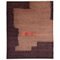Hand-Knotted Naturally Soft Wool Contemporary Abstract Rug (Red/Peach/Coral) For Sale at 1stdibs