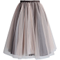 Chicwish Amore Mesh Tulle Skirt in Taupe