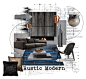 "Rustic and Modern" by szaboesz ❤ liked on Polyvore featuring interior, interiors, interior design, home, home decor, interior decorating, Milton & King, Designers Guild, BoConcept and TemaHome