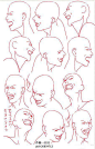 动漫绘师0033的一组多表情画法参考！