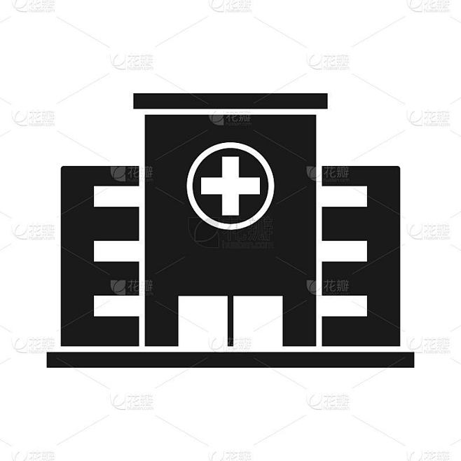 医院黑色图标，平面矢量设计与可编辑的笔画素材-花瓣网