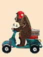 scooter-bear-bri-buckley- 进口装饰画画芯高清图片
