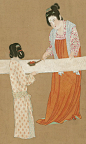 唐朝仕女劳动形象--《捣练图》 : 张萱( 生卒年不详) ，唐朝画家，擅长工笔仕女画，其绘画风格和表现技法对绘画界影响很大。在绘画史上，张萱和周昉齐名，都是唐朝绘画仕女的杰出画家。而周昉在仕女的绘画方面，则是学习和借鉴了张萱的绘画特色，将晚唐的审美情趣表现得生动形象。张萱在繁华的长安生活了很长的时间，作为宫廷画师，每天目睹豪门的生活，所以他很擅长宫廷仕女画。 张萱的众多画作中，《捣练图》最为著名，它尽显唐代仕女画的典型风格。所谓“捣...