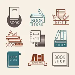 书店，图书logo标志矢量图设计素材