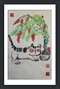 画儿晴天 水墨画 水墨猫 小猫