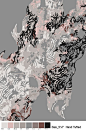 This may contain: the camouflage pattern is shown in shades of gray, pink and white with brown accents