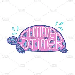 里面有独特的手绘字母的玉米饼插图。夏天的时间。