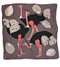英国设计师Karen Mabon 羊毛丝艺术手绘超大方巾披肩 鸵鸟与蛋-淘宝网