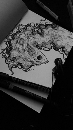 猫八井采集到线稿插画