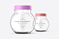 Transparent Glass jar PSD Mockup 透明玻璃瓶储存罐模型品牌logo标识设计贴图ps包装样机素材_UIGUI-国外高品质设计素材共享网