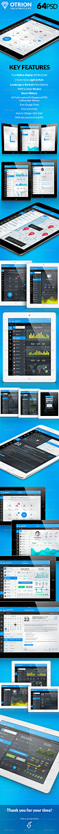 Otrion - iPad & Tablet App Design UI Kit移动设备界面平面模板-淘宝网