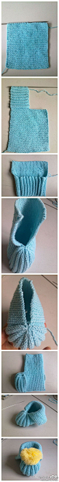 手工DIY 【娃娃鞋的编织方法】1.起13针，织成这样…