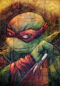 TMNT - Raphael Headshot, Colors by NinjaTertel in 忍者神龟插画艺术品展示