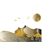 中国风描金烫金山水