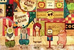 小谁de壁纸、手机壁纸、卡通、插画