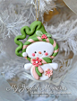 Handcrafted Polymer Clay Snowman Ornament