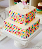 #婚礼蛋糕#马赛克彩虹蛋糕 - 微幸福 - 幸福婚嫁网