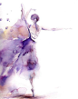 Ballerina Watercolor Painting Art Print, Purple, Ballerina Painting, Watercolor Art, Dance Art: 
