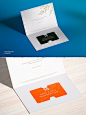 8款礼品卡vip会员卡信封卡套设计作品空白贴图ps样机素材国外设计模板模板