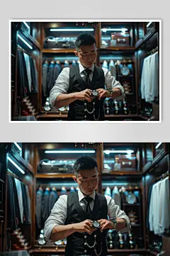 AI数字艺术西装定制西服店摄影图-众图网