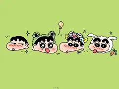 蜡笔小新绿色护眼电脑壁纸 ​