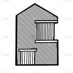 房屋建筑涂鸦矢量图标。手绘素描插图eps10