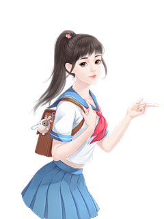沐·撒采集到现代女免扣立绘