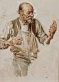 SHEAR [in-spuh-rey-shuhn], J.C. LEYENDECKER   The Toymaker  - Study Oil on...