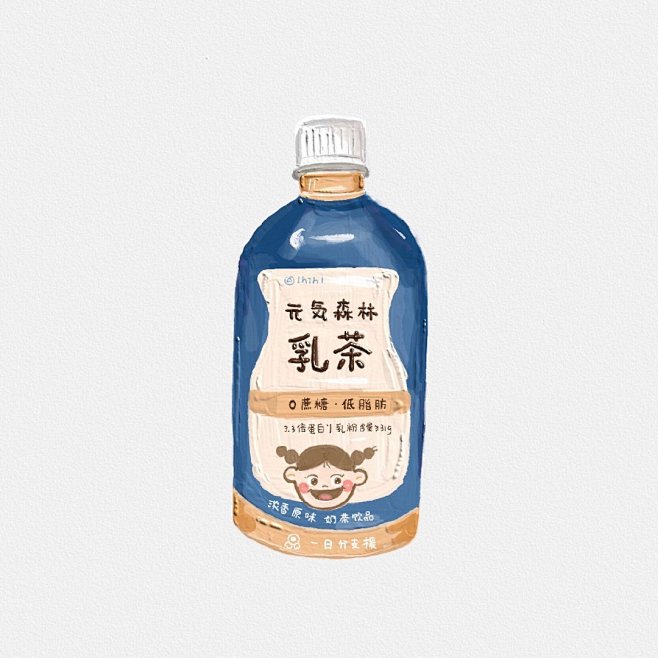 14:51:04元气森林乳茶花瓣十九--手绘美食,可爱插画多罗罗^