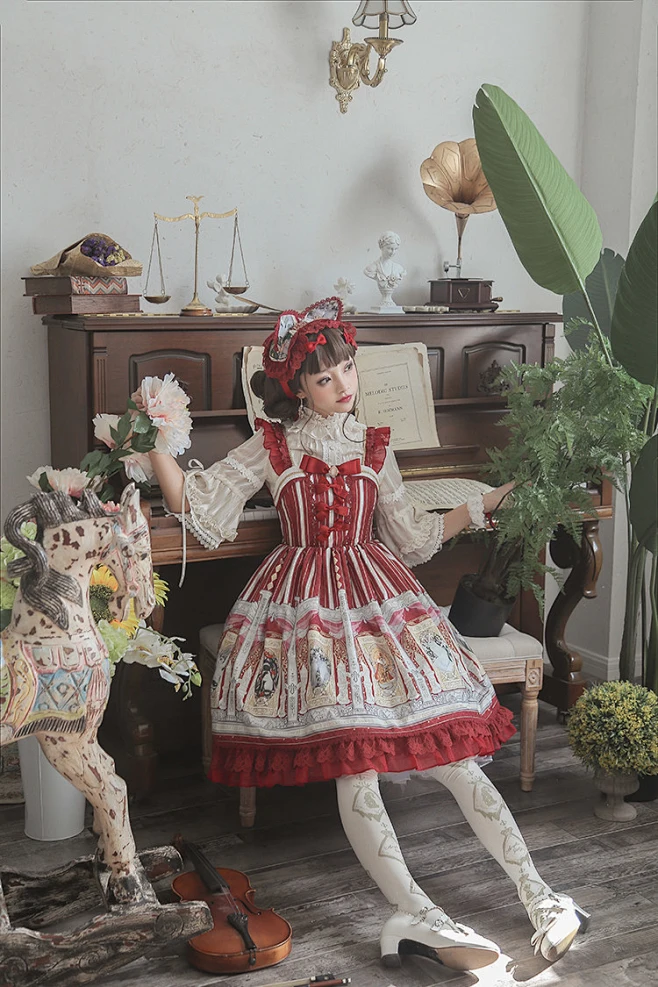 桃乐丝之夜Lolita裙猫塔罗原创柄图jsk高腰吊带连衣裙国牌现货-淘宝网-花瓣网