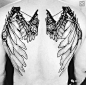 背部纹身-机械翅膀纹身