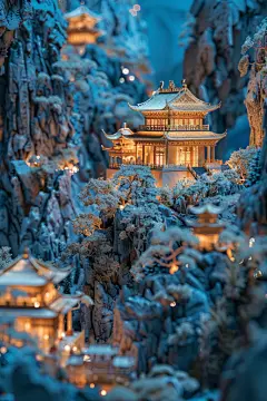 山水亭台楼阁地产景观图