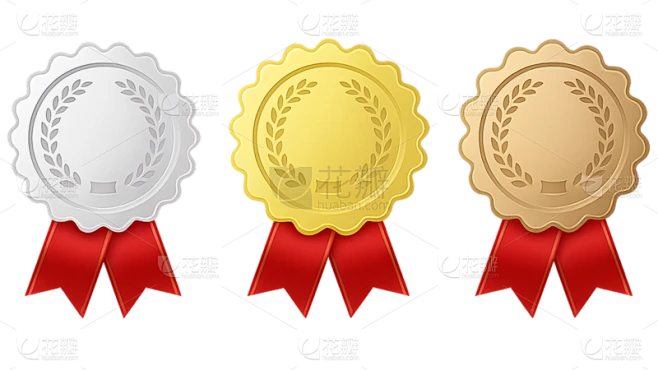 常规内容-图标系列金属感金银铜表彰图标元素素材-花瓣网