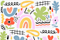 Hand drawn abstract organic shapes background