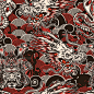 Vintage japanese seamless pattern