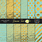 Gold and mint foil digital papers - Mygrafico.com