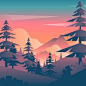 Mountain Sunset Landscape First Person View Vector. Choose from thousands of free vectors, clip art designs, icons, and illustrations created by artists worldwide!