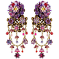 Michal Negrin Jewelry Clip On Flowers Earrings