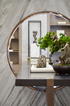 采集时红霞采集到禅意借景3新中式茶室,禅意,中式字画,茶台,大板台