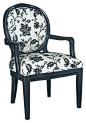 Hammary  Hidden Treasures Accent Arm Chair, Black and White transitional-armchairs-and-accent-chairs