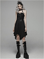 Bestia dress WQ-411-BK | Fantasmagoria.shop - retail & wholesale Gothic clothes and accessories : Official distributors of Punk Rave, Killstar, RQ-BL & other Dark fashion brands. Everything is in stock and ready for quick delivery worldwide.