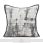 莱斯妮样板间设计沙发轻奢简约中式抽象水墨立体绗棉几何靠抱枕