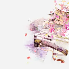 清新古风手绘落花设计素材_新图网 https://ixintu.com 清新 古风落花 手绘风格 手绘落花 落花 花卉 粉色花瓣