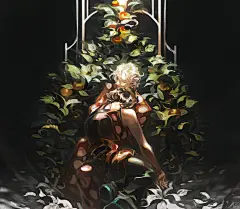 《JOJO的奇妙冒险》光影 植物 厚涂 双人 场景全景