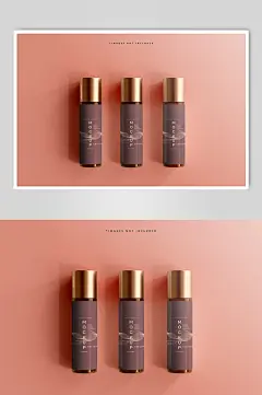 粉红色化妆品外包装样机设计-众图网