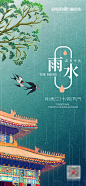 雨水节气海报-源文件