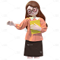 3D教师老师节元素贴纸