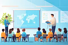 老师上课学习学校扁平风插画