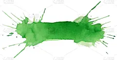 绿色水彩的污点