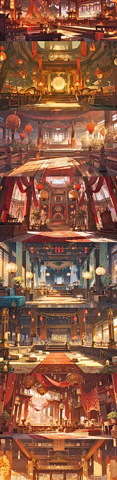 AI古风室内场景插画素材 影视游戏场景背景概念设计 背景临摹图集-花瓣网
